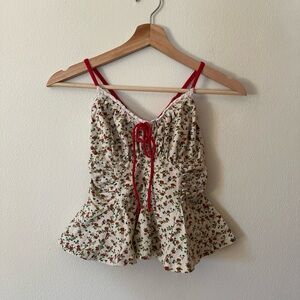 Free People floral peplum tank top